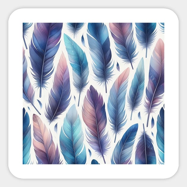 Tranquil Feathers Sticker by The Maple Latte Shop